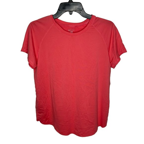 Savvi Coral Pink Flapper Short Sleeve Wrap Open Back Top - Picture 2 of 8